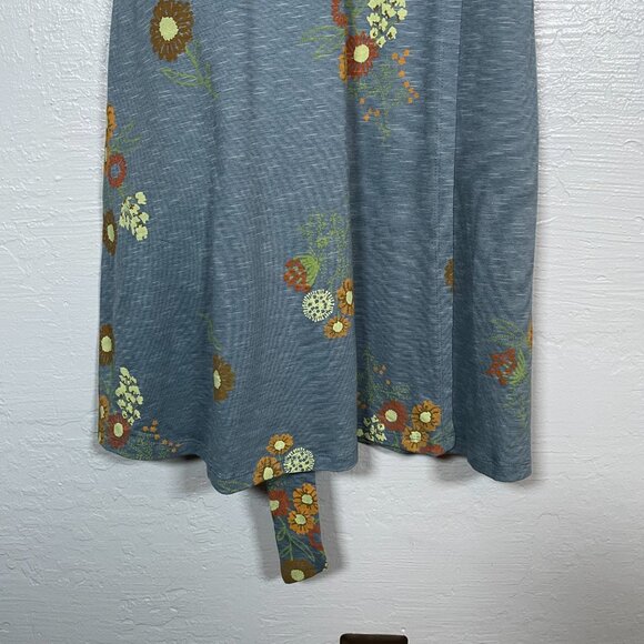 Toad & Co Women M Blue Floral Road Tripper Wrap Dress Short Sleeve Pockets - Picture 2 of 12